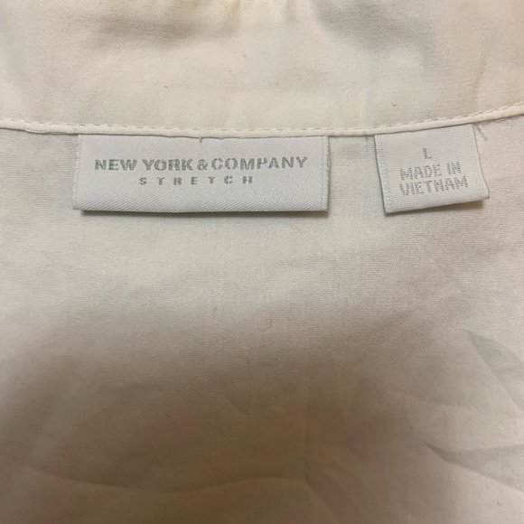 New York & Co. stretch white cotton shirt, size L - Picture 2 of 4